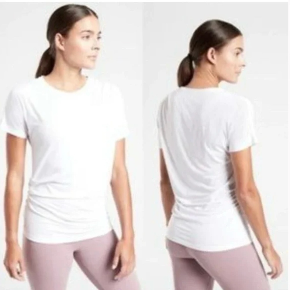 Athleta white essence pleated top, L, CB2544 - Picture 2 of 4